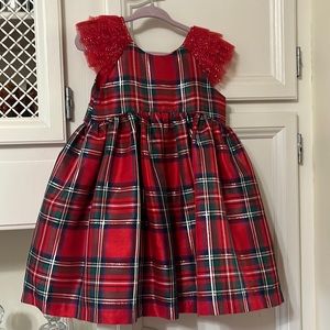 Tartan plaid flutter sleeve dress